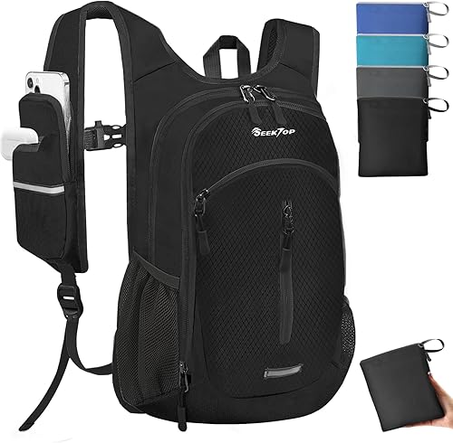 Seektop Mochila de senderismo pequeña de 15 L para viajes, impermeable, ligera, bolsa de senderismo para mujeres y hombres