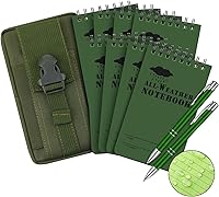 Vista 1 de Eaasty Juego de cuaderno y bolígrafo impermeables de 3 x 5 pulgadas, cuaderno táctico de bolsillo con 1 bolígrafo de metal resistente a