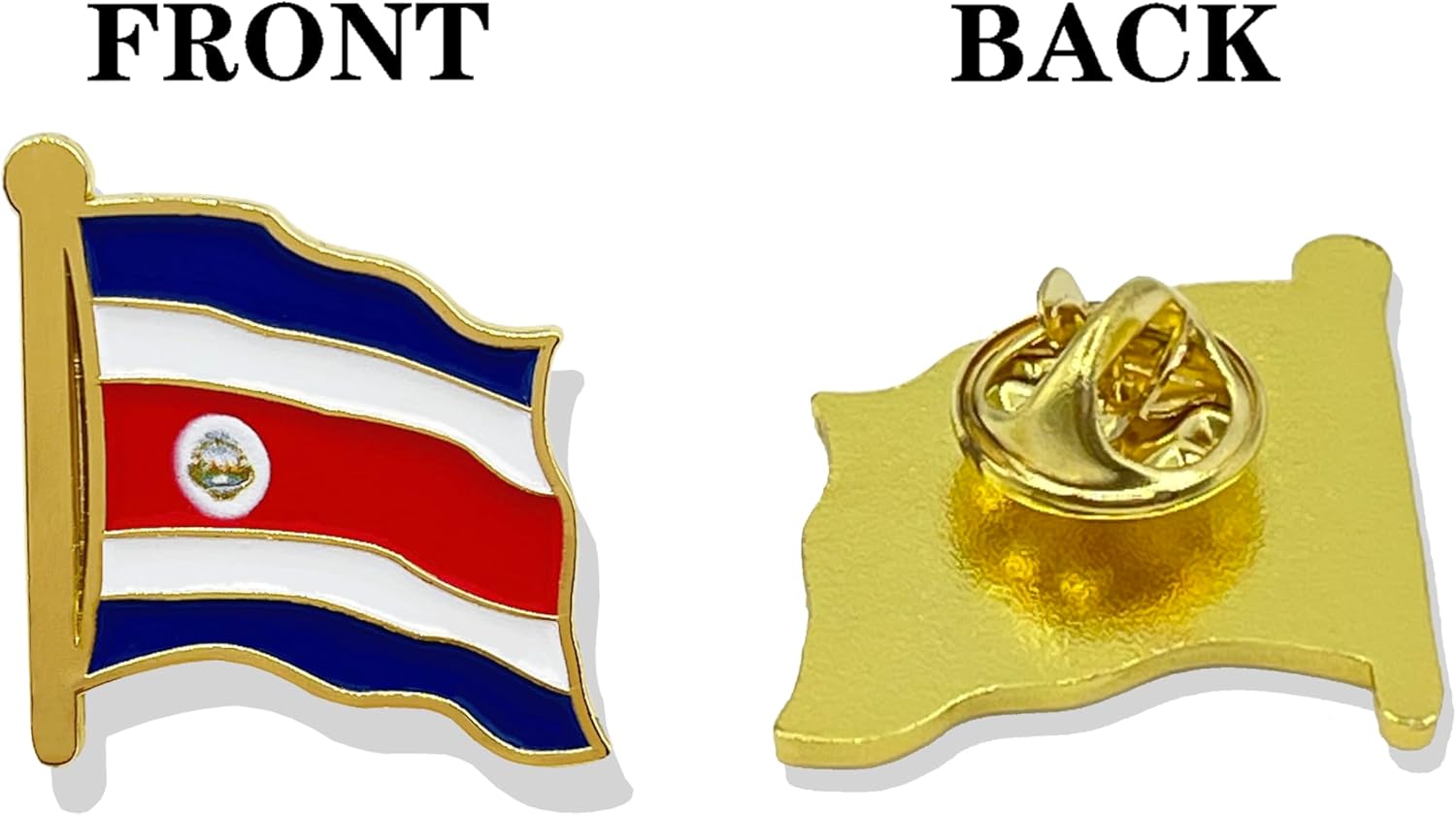 stidsds Costa Rica Flag Pin - Costa Rica Flags Pins Lapel Costa Rica Flag Enamel Lapel Pin Men Women Suit & Waving Patriotic Metal Badge Souvenir Hat Backpacks Decoration(4 Pack) - Image 3