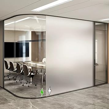 Switchable Smart Window Privacy Film Electric Window Tint Transparent to Opaque Partitions and Projection Switchable Privacy Glass Film for Home Office Commercial UseW59.1"xL118.5"