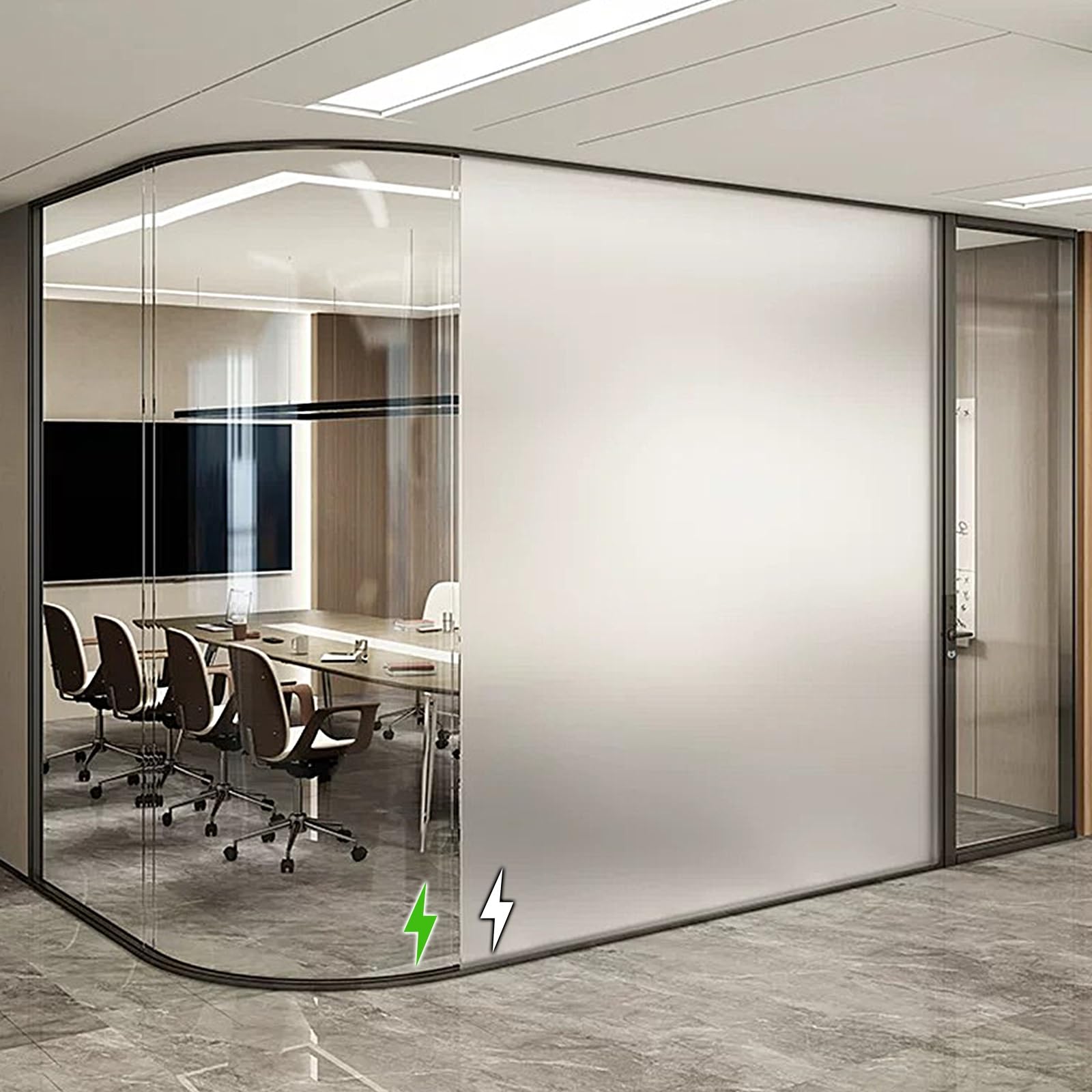 Pellicola Commutabile da Trasparente a Opaca Pellicola per Vetri Finestre Privacy per Divisori e Proiezioni Pellicola Finestra Privacy per Domestico Ufficio Commerciale(W39.5"xL39.5")