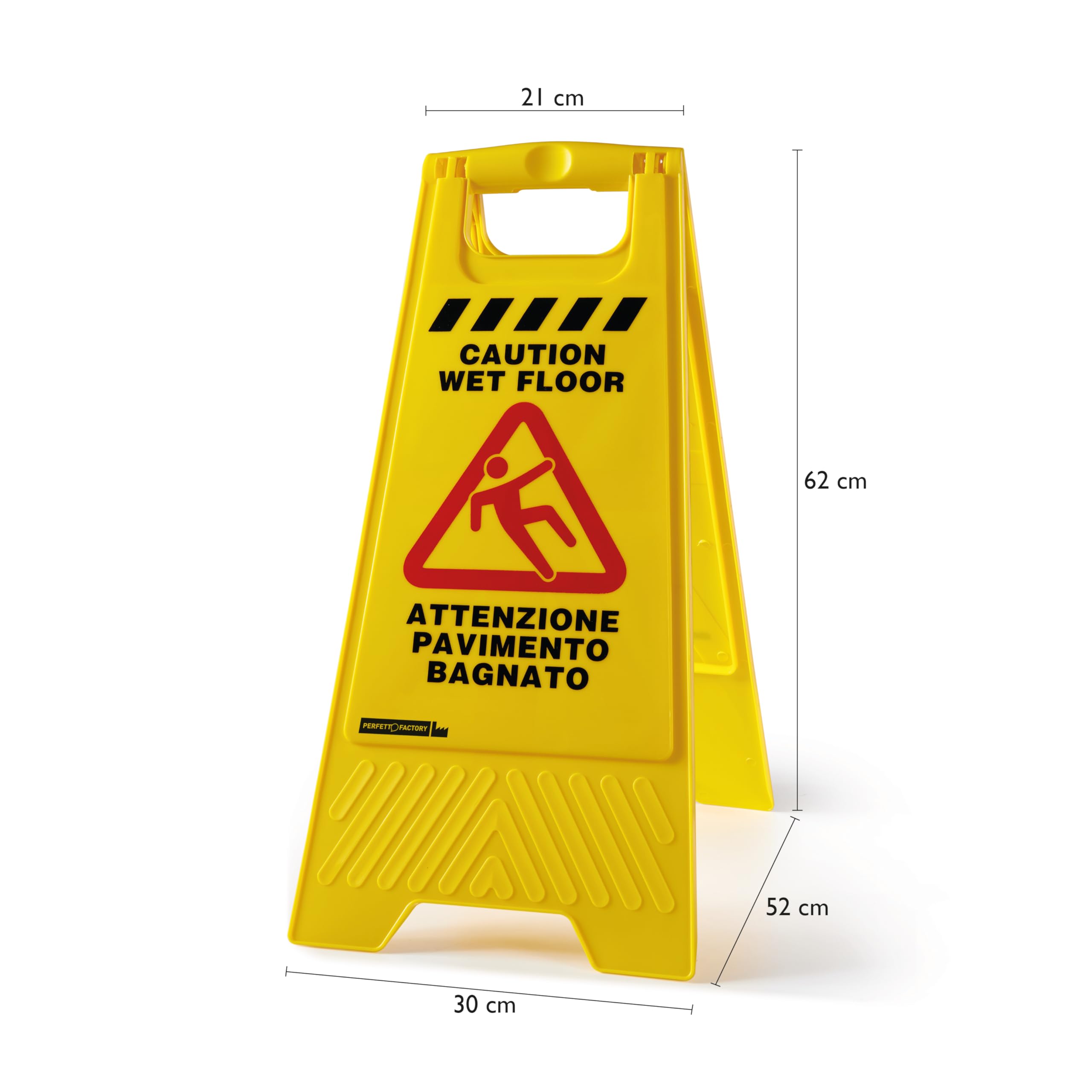 Parfait Factory Wet Floor Panneau Sol mouillé, Plastique, Jaune, 30 x 49 x 56.5 cm