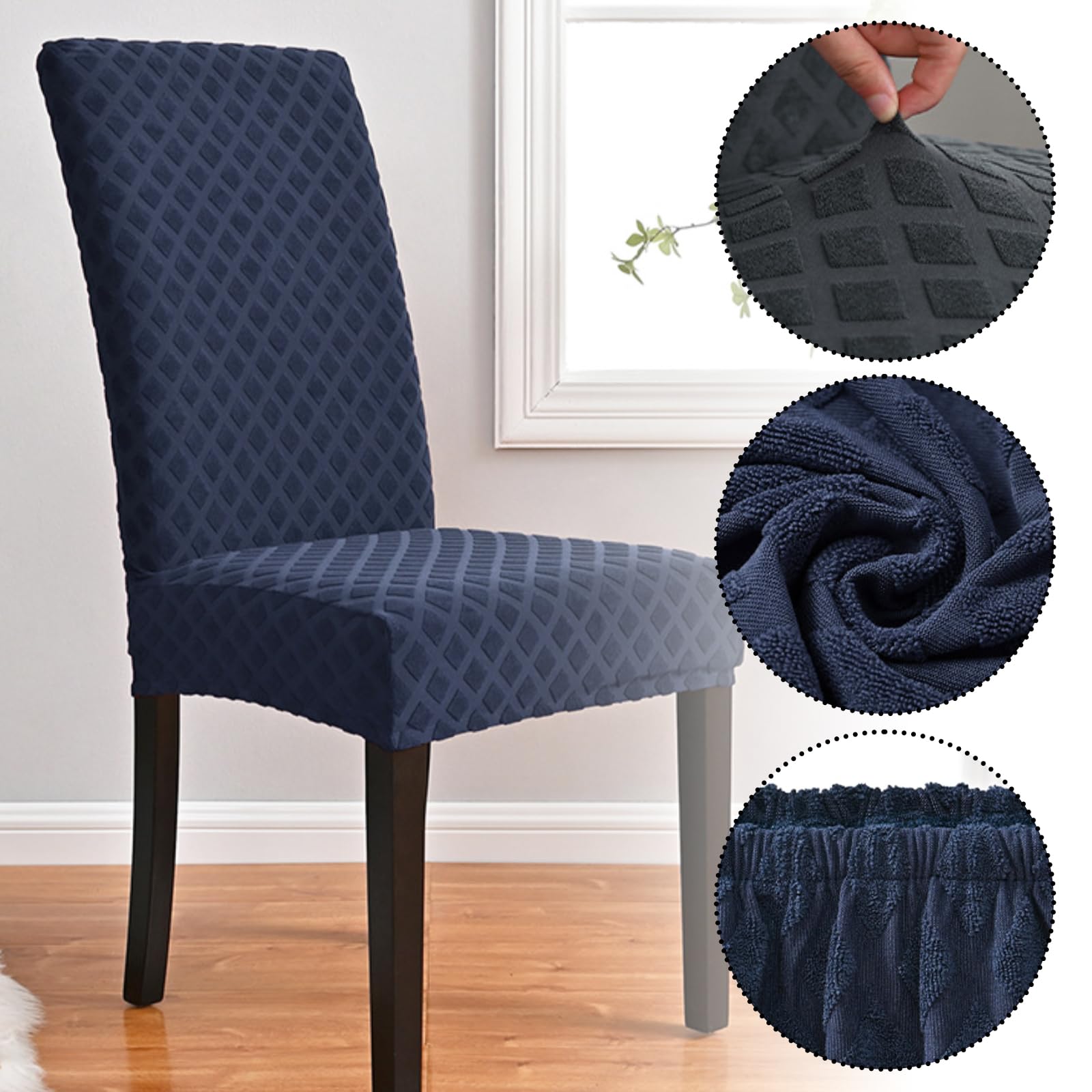 6 Stück Stuhlhussen Jacquard Schwingstuhl Stretch Stuhlhussen Stretch 6er Set Stuhlhussen Universal Stretch Stuhlhussen Waschbar Und Abnehmbar für Esszimmer Hotel Bankett Hochzeit Party Deko