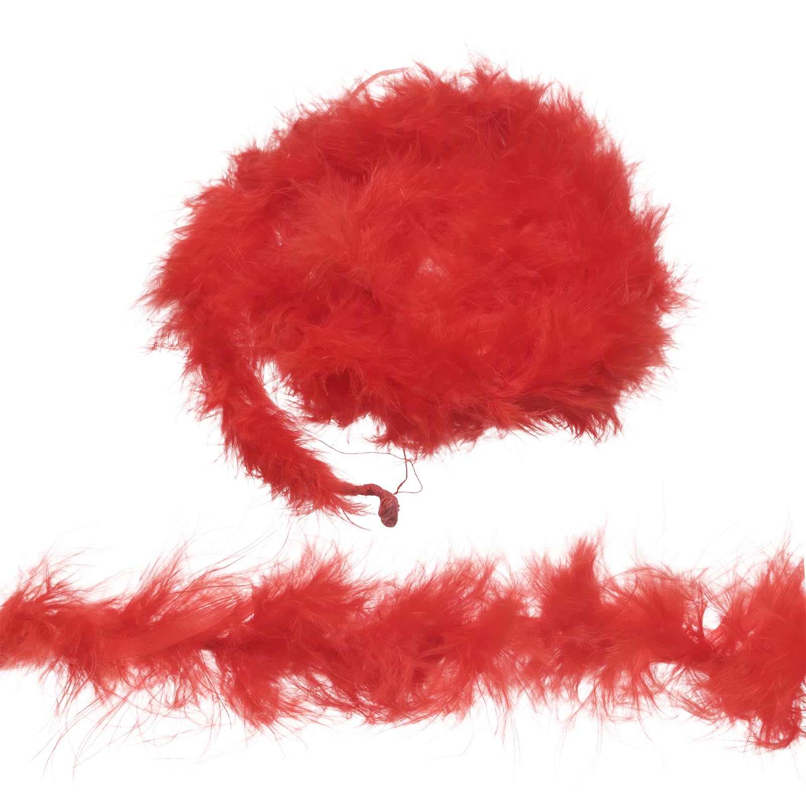 sourcing map 4 Pcs 2.2 Yards Feather Boa, Colourful Feather Boas Bulk, Artificial Fluffy Boas for Costume, DIY Craft, Home Wedding Party Decoration, Scarlet