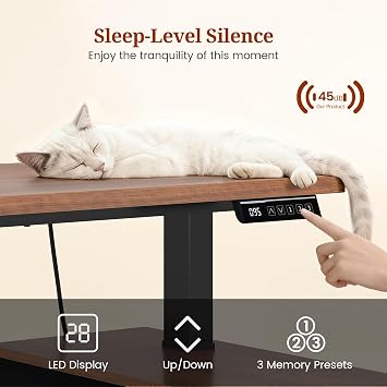 UPOSOJA L Shaped Standing Desk Adjustable Height, 53 Electric Office Desk with File Drawers & Storage Shelves, Sit Stand Corner Computer Desk with Power Outlets, Pegboard, 6 Hooks, Black & Walnut