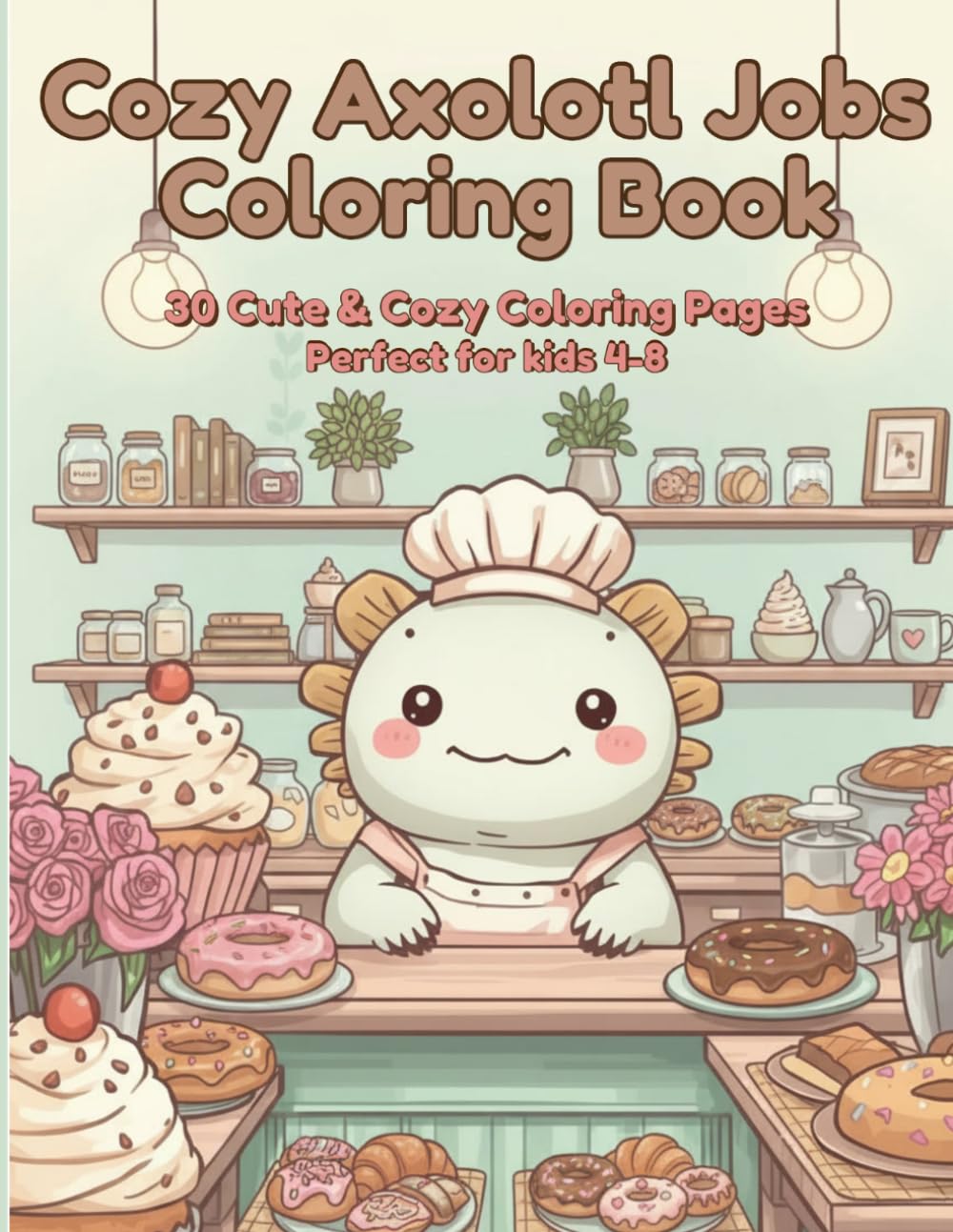 Cozy Axolotl Jobs: Cute Cozy Coloring Pages Featuring Kawaii Axolotls Working Fun Jobs, Baking, Gardening, Crafting and More (Cozy Axolotl Coloring Books)