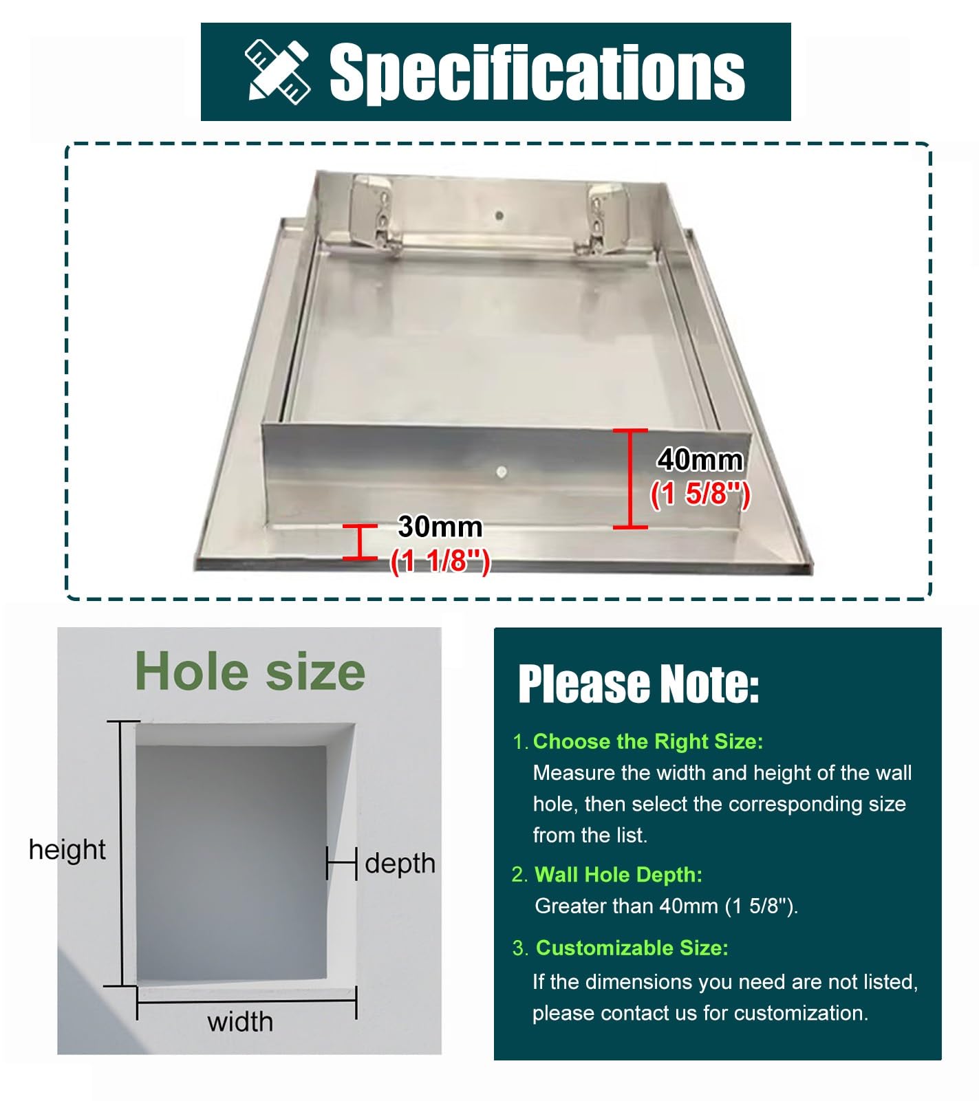 Pannello di accesso al pavimento in acciaio inox, sportello di ispezione push-to-open per un facile accesso a impianti idraulici e di chiusura dell'acqua, copertura per case e aziende, ideale per