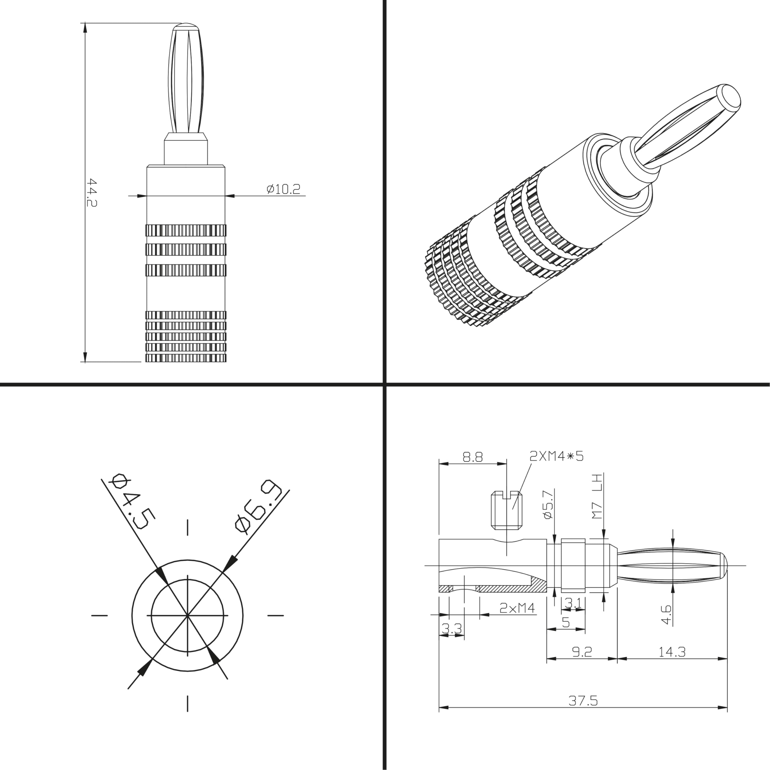 Lot De 4 Fiches Bananes 3 Mm Avec Fils De 25 Cm - Compatible Contrôleurs Hammant Morgan Pour Modélisme Ferroviaire