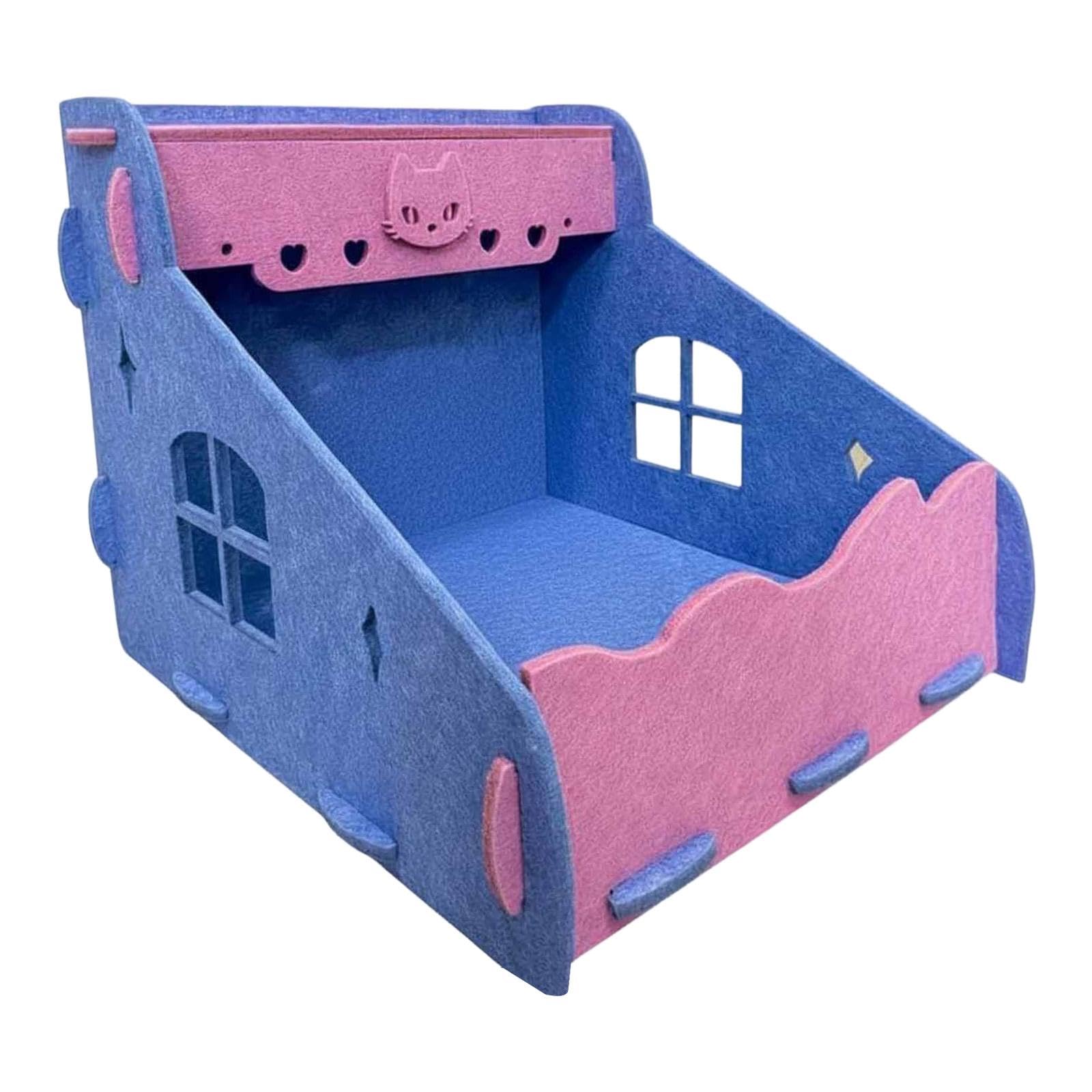 Panneau à griffer épais bleu Sharplace avec nid de couchage ergonomique