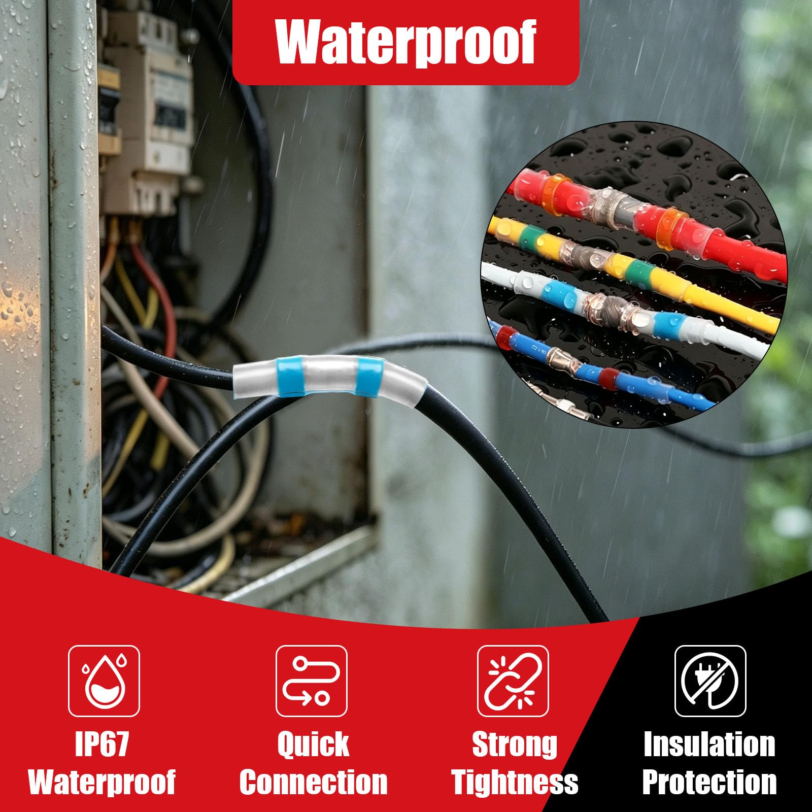 Kit de pistola de calor con 460 conectores de alambre de sellado de soldadura termorretráctil, conectores de alambre termorretráctiles impermeables, funda termorretráctil de 26-10 AWG para automoción