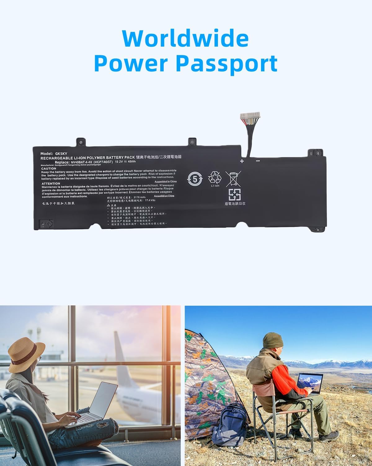 49wh NV40BAT-4-49 4ICP7/60/57 NV40BAT-4 Laptop Battery Replacement for Clevo Schenker XMG Core 14 Thunderobot IGER Series High Performance