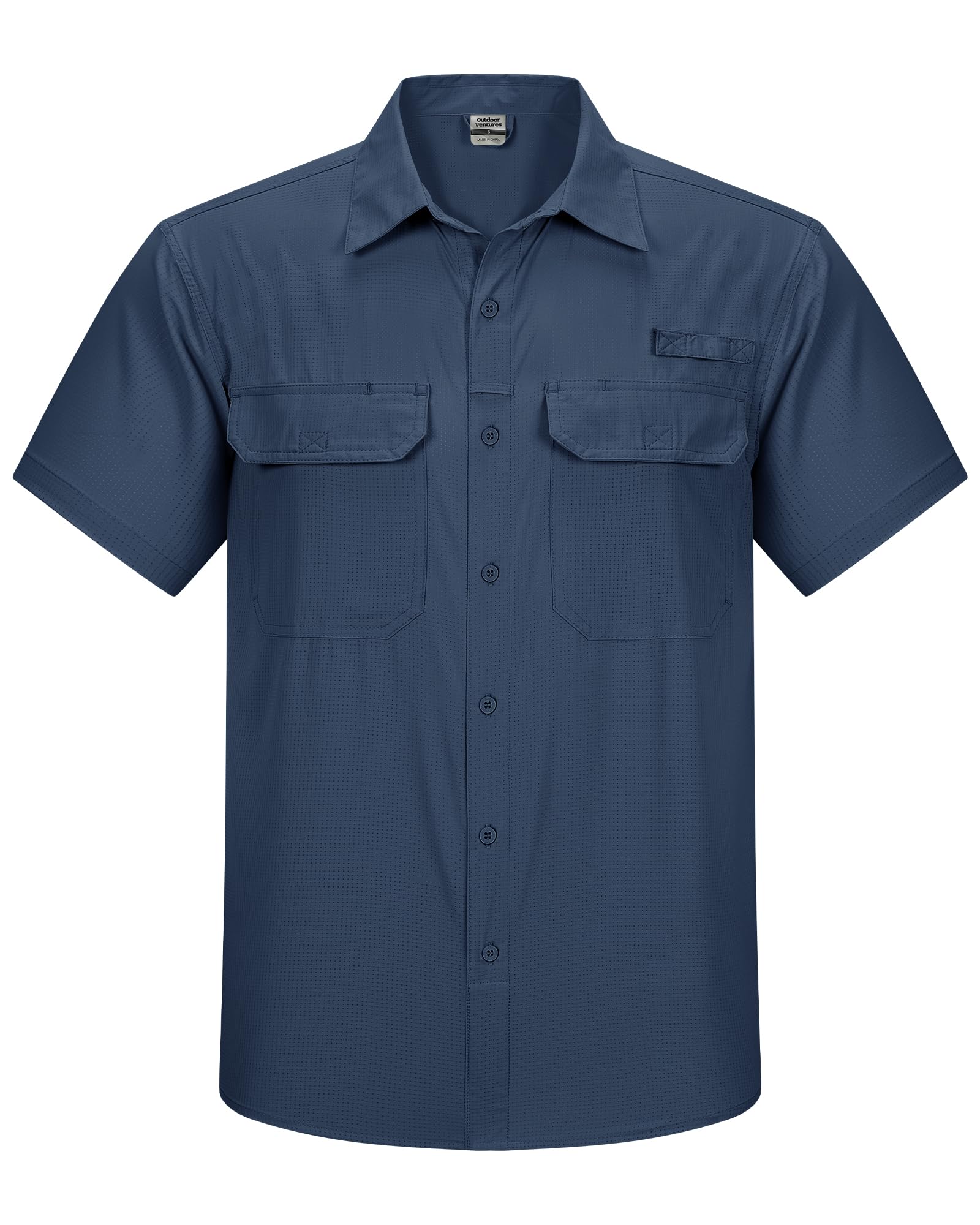 Men's Lightweight Short Sleeve Fishing Shirt UPF 50 Button Down Quick Dry Cooling Hiking Travel Safari Shirt