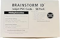 Vista 1 de Brainstorm – Tarjetas de ID de PVC, imprimibles con inyección de tinta, con revestimiento de tinta receptiva mejorado de Brainstorm, impermeable