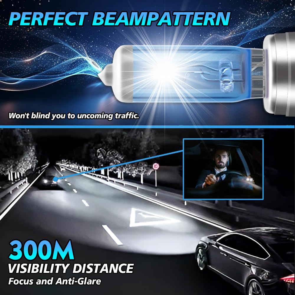 Bombillas Halógenas para Faros Delanteros, 100W Lámpara de coche, H7 Luz De Carretera, H7 Luz De Cruce, For Peugeot 3008 2008-2016, Kit bombillas halógenas fácil instalación