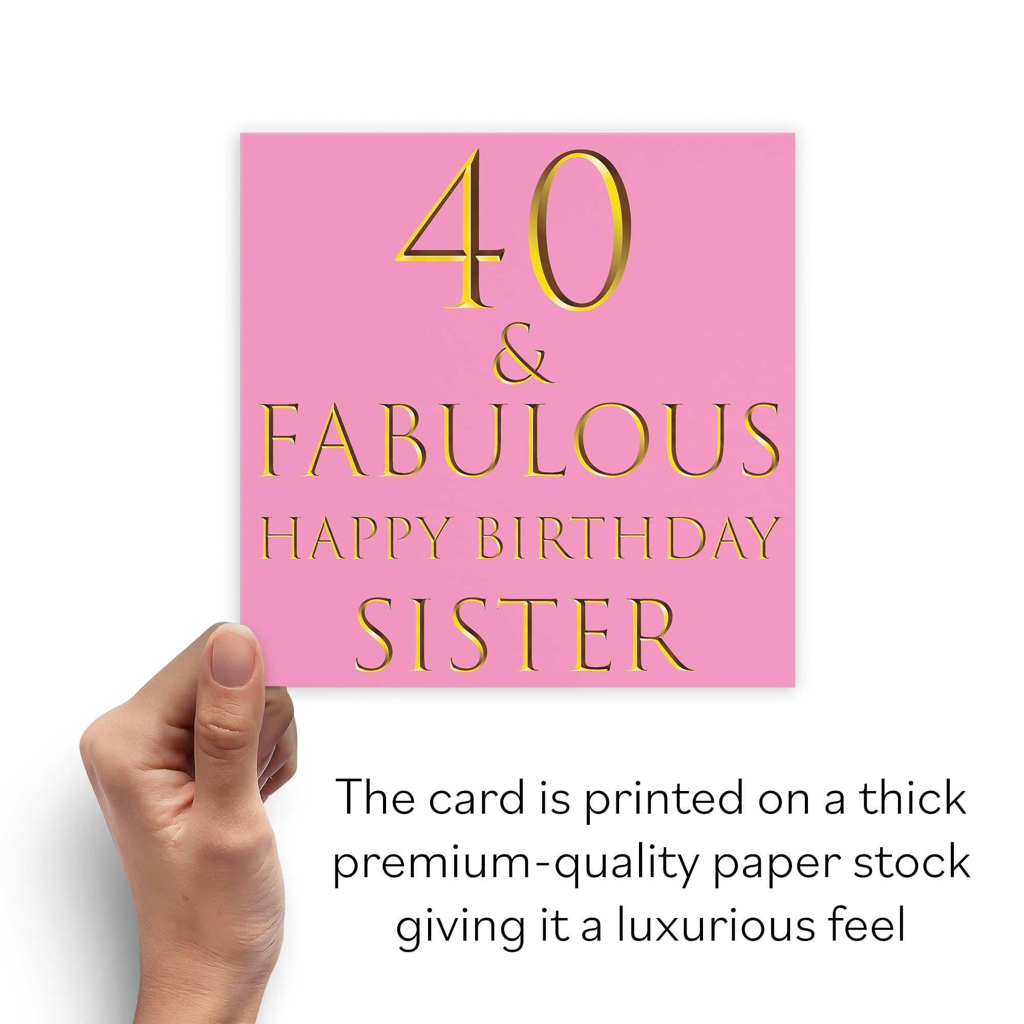 Hunts England Biglietto di auguri per il 40° compleanno della nuora – 40 & Fabulous – Happy Birthday Daughter in Law – Collezione Still Totally Fabulous – Standard – 148 x 148 mm