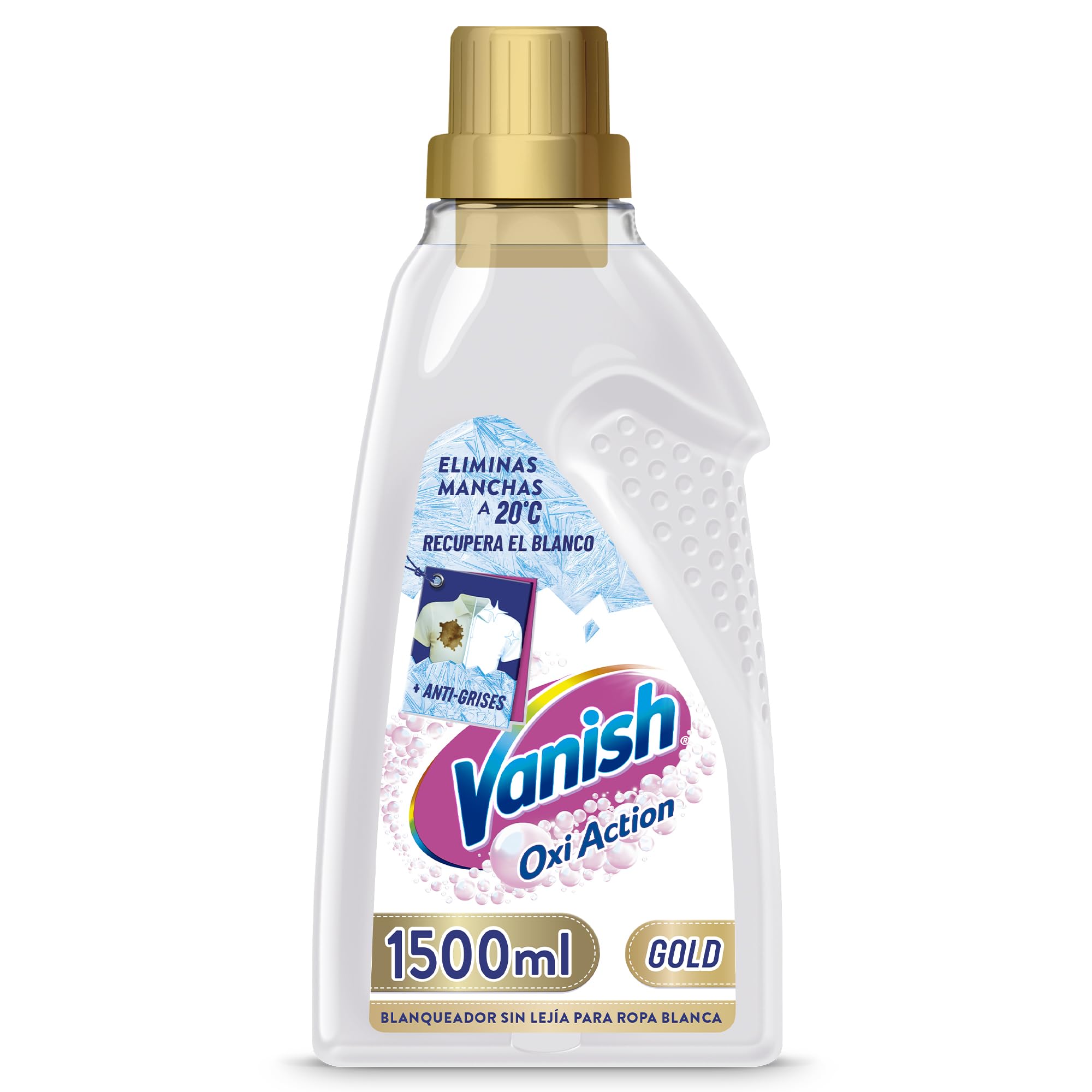 Vanish Oxi Advance Quitamanchas y blanqueador para ropa blanca, Sin lejía, Aroma Rosa, En gel, 1500 ml en oferta en Amazon