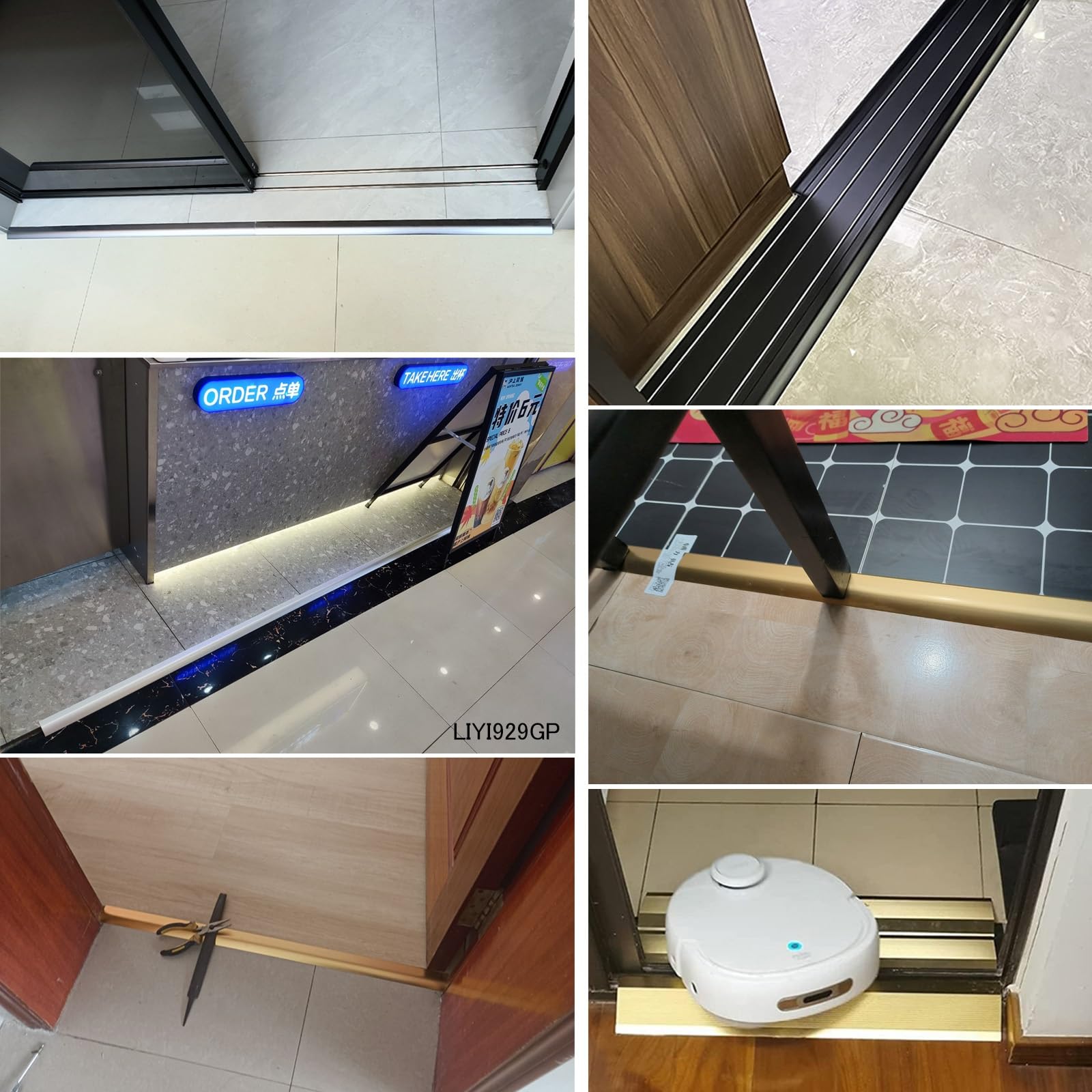 Générique Bande de Transition de Sol en Aluminium Large de 43 mm Réducteur de Seuil pour Porte Moquette Carrelage Seuil de Porte Rampe Carrelage Planches Stratifiées
