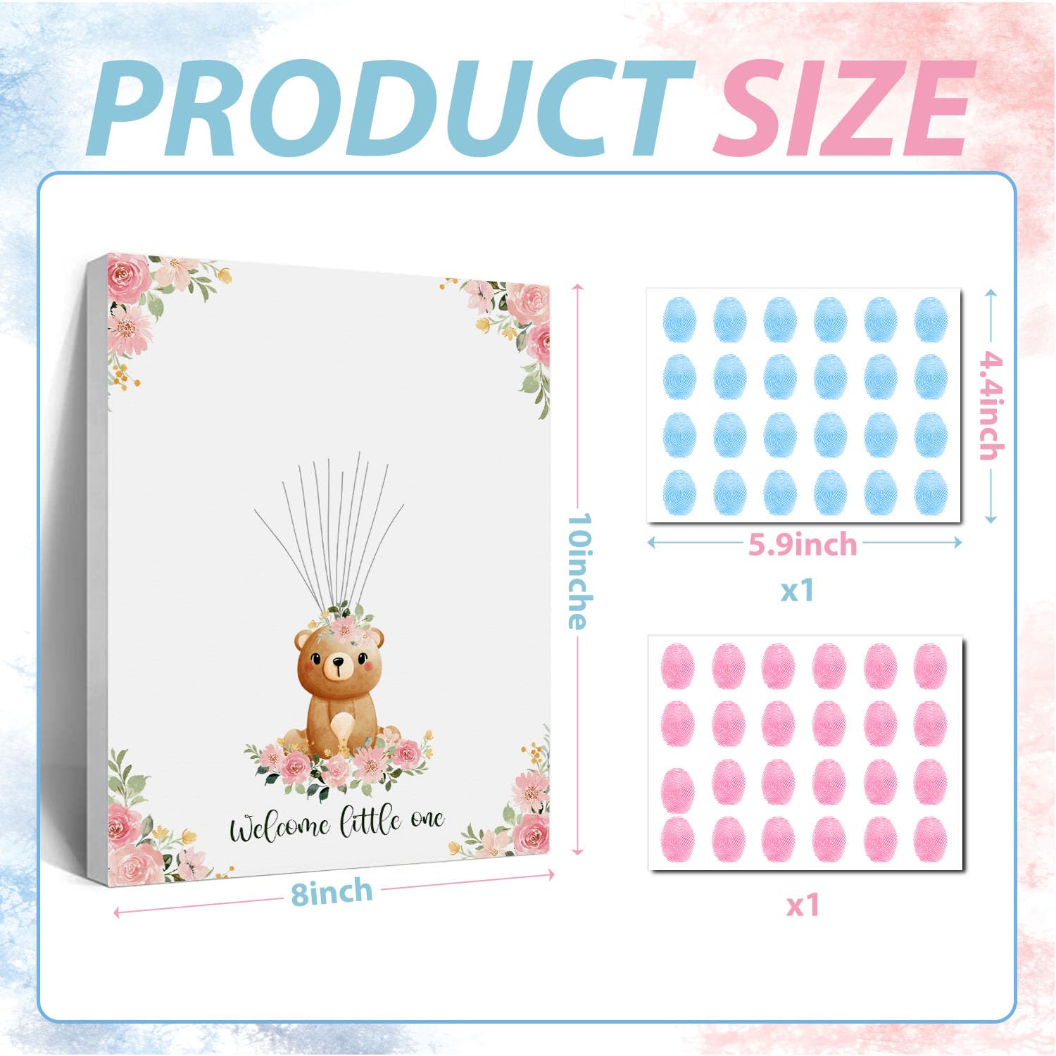 Gender Reveal Fingerprint Tree Sign, Baby Shower Guest Book, Canvas Decor for Boy and Girl Baby Shower, Baby Gender Reveal Party Ideas, Baby Reveal Party Decorations, Bear
