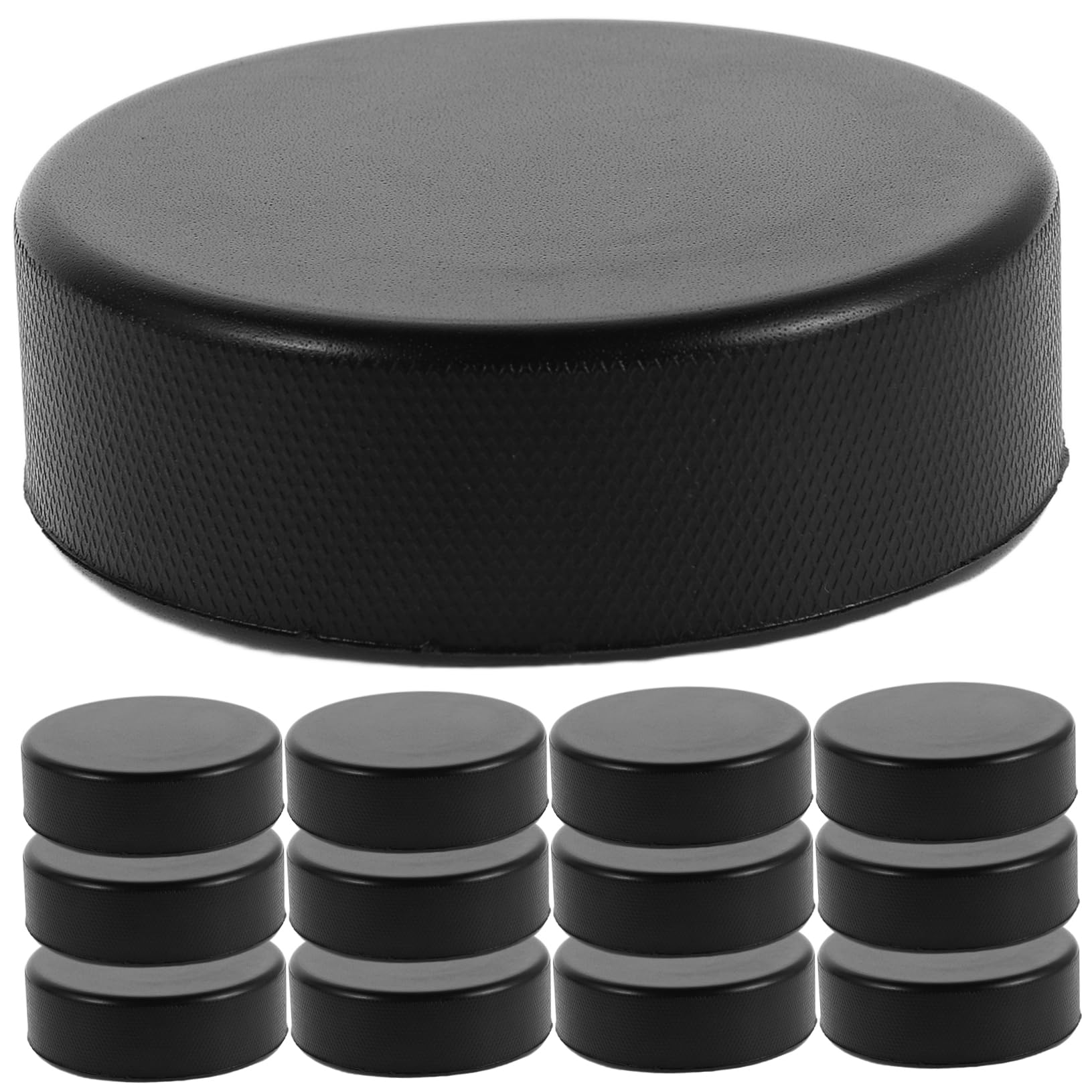 Toyvian Palet de Hockey sur Glace D’entraînement Noir 20 Pièces PU | Léger et Portable, Usage Intérieur et Déplacement, Sensation de Frappe Réaliste, Lot de 20