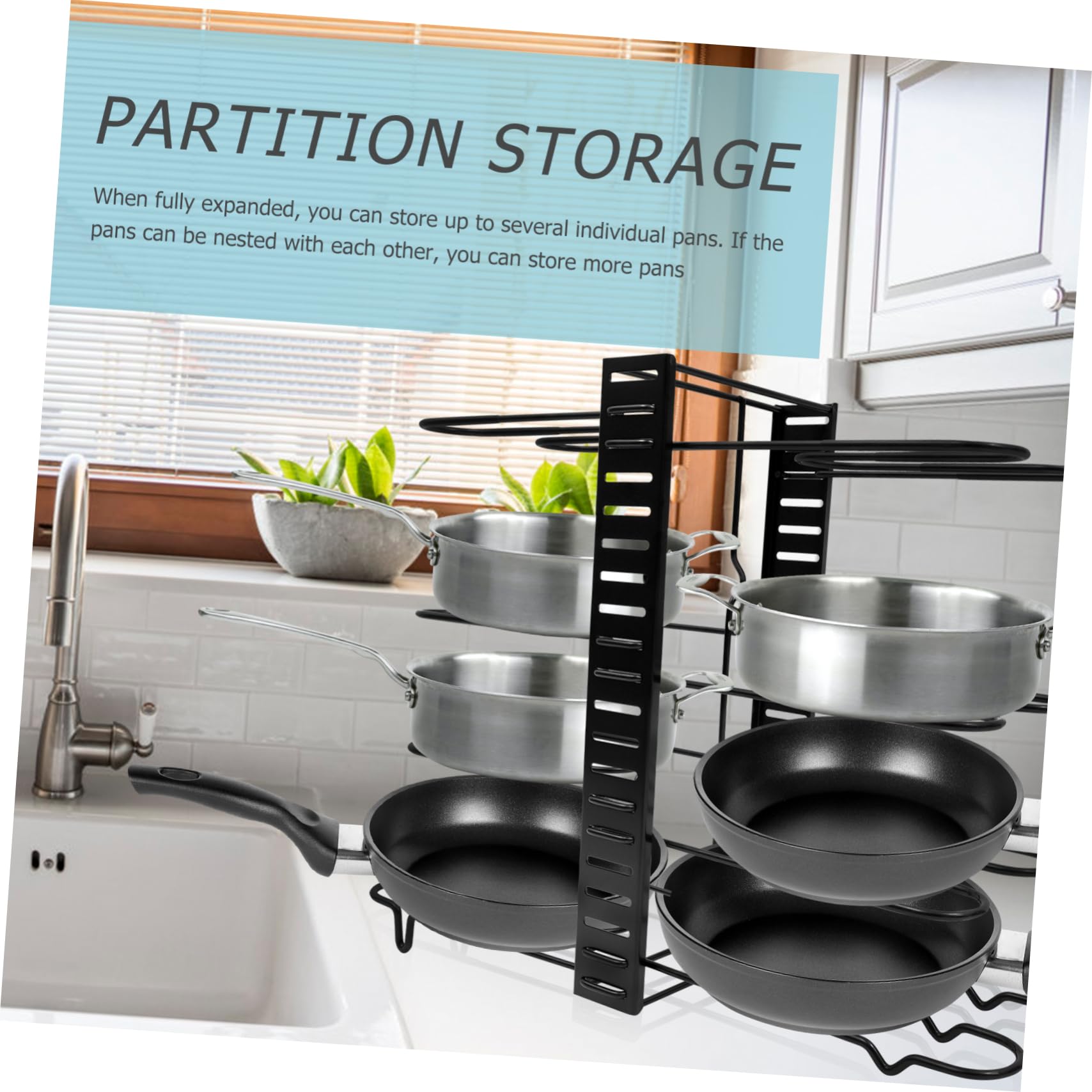 LABRIMP Soporte para Tapas de Olla Negro de Hierro, Organizador
