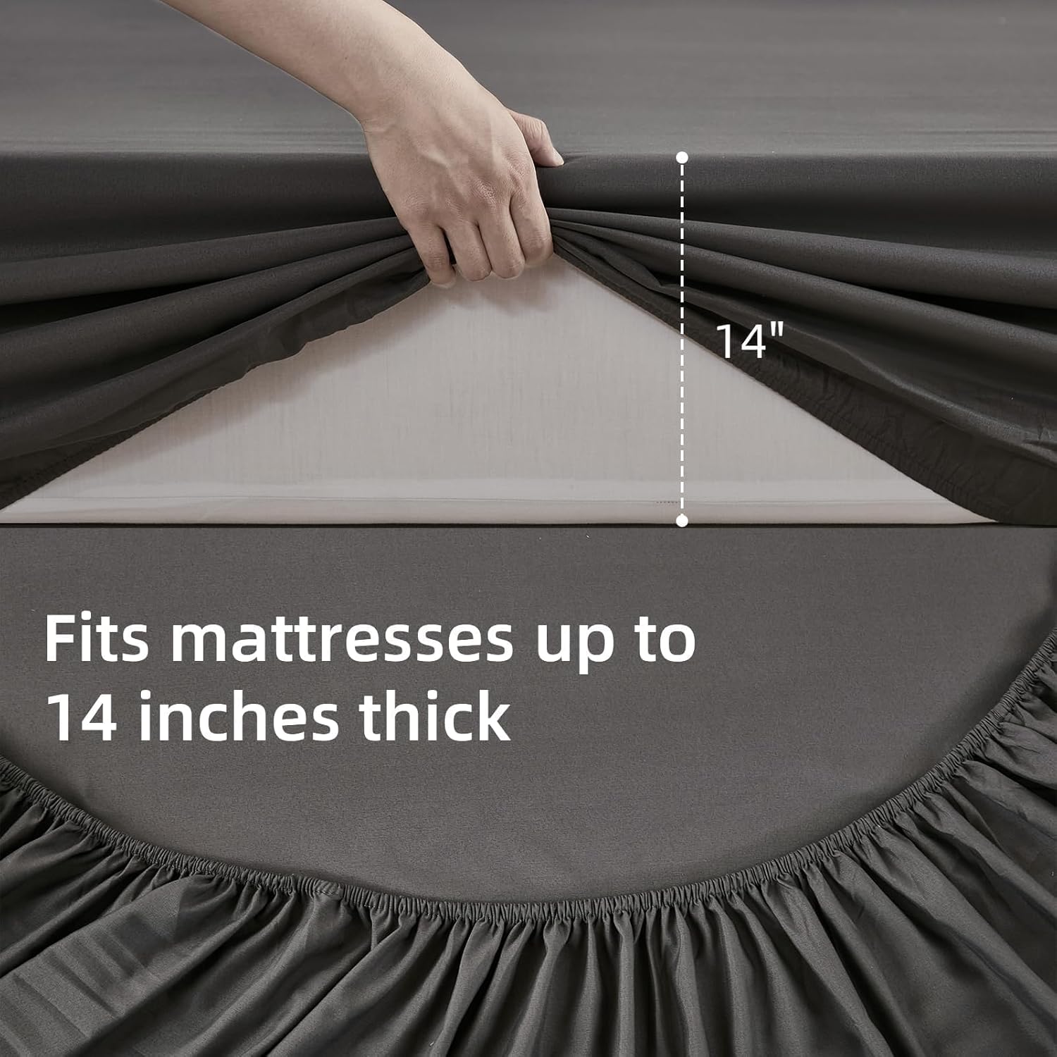 Queen Comforter Set Dark Gray Boho,Soft 7 Piece Bed in a Bag Queen Size Black Bedding Sets Striped Comforters with Plaid Bed Set with Sheets for Men Fall Winter Black and Gray Queen image 4 of 7 B0D2NDRHP4