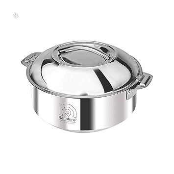 NanoNine Stainless Steel Casserole with Lid - 1.9L, Silver