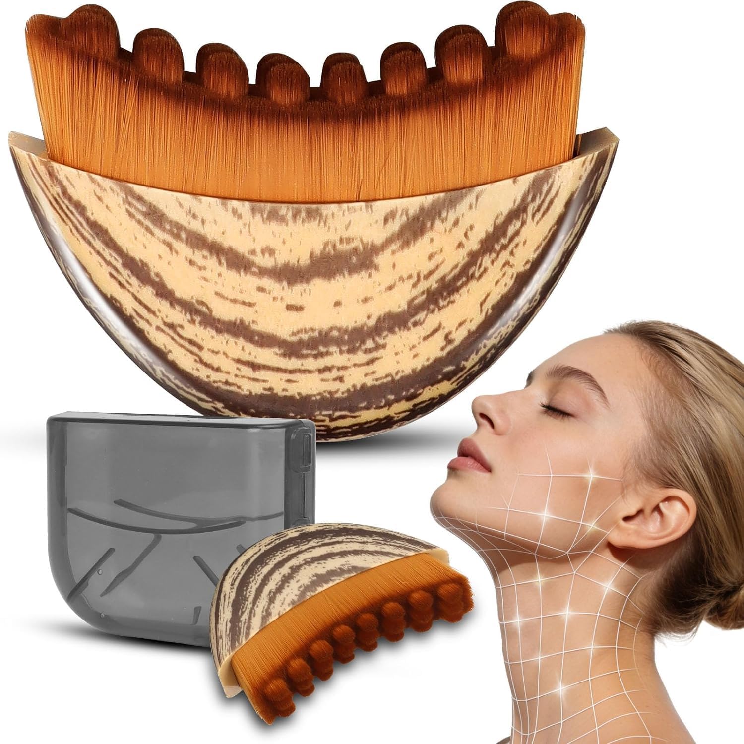 Silicone Lymphatic Face Massage Brush | Soft Facial Cleansing & Contour Brush | Ergonomic Face Massager for Deep Cleansing, Skincare & Facial Massage-picture-25