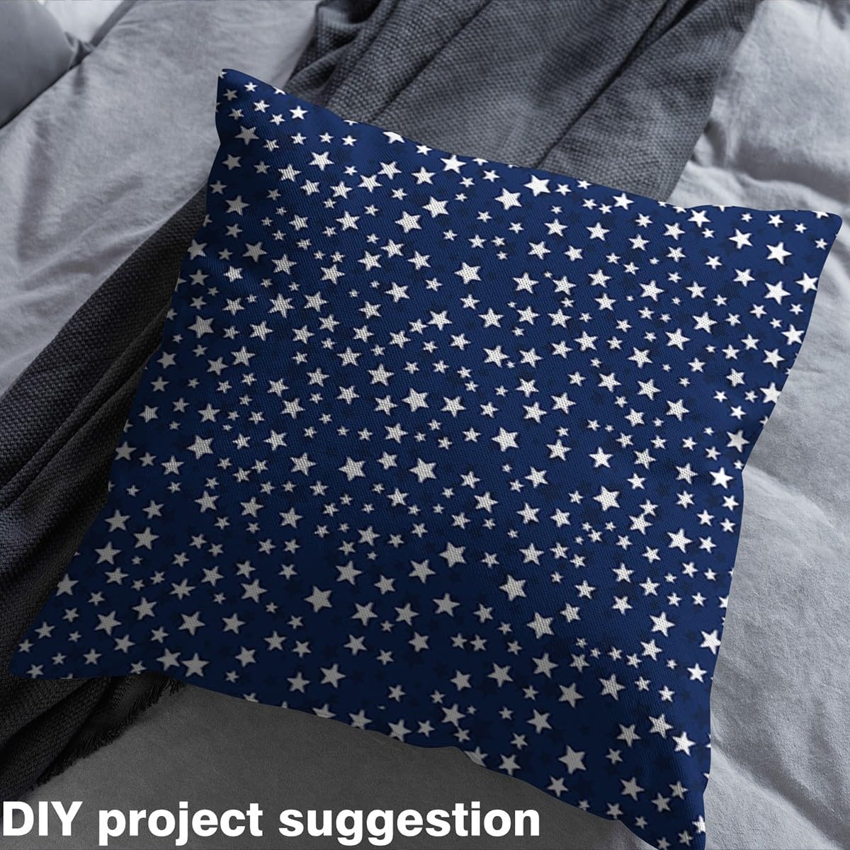 Erosebridal Blue Stars Fabric by The Yard Sparkle Starry Waterproof Outdoor Fabric for Kids Boys Girls Home DIY Geometric Print Upholstery Decor 2 Yards 2 Yards