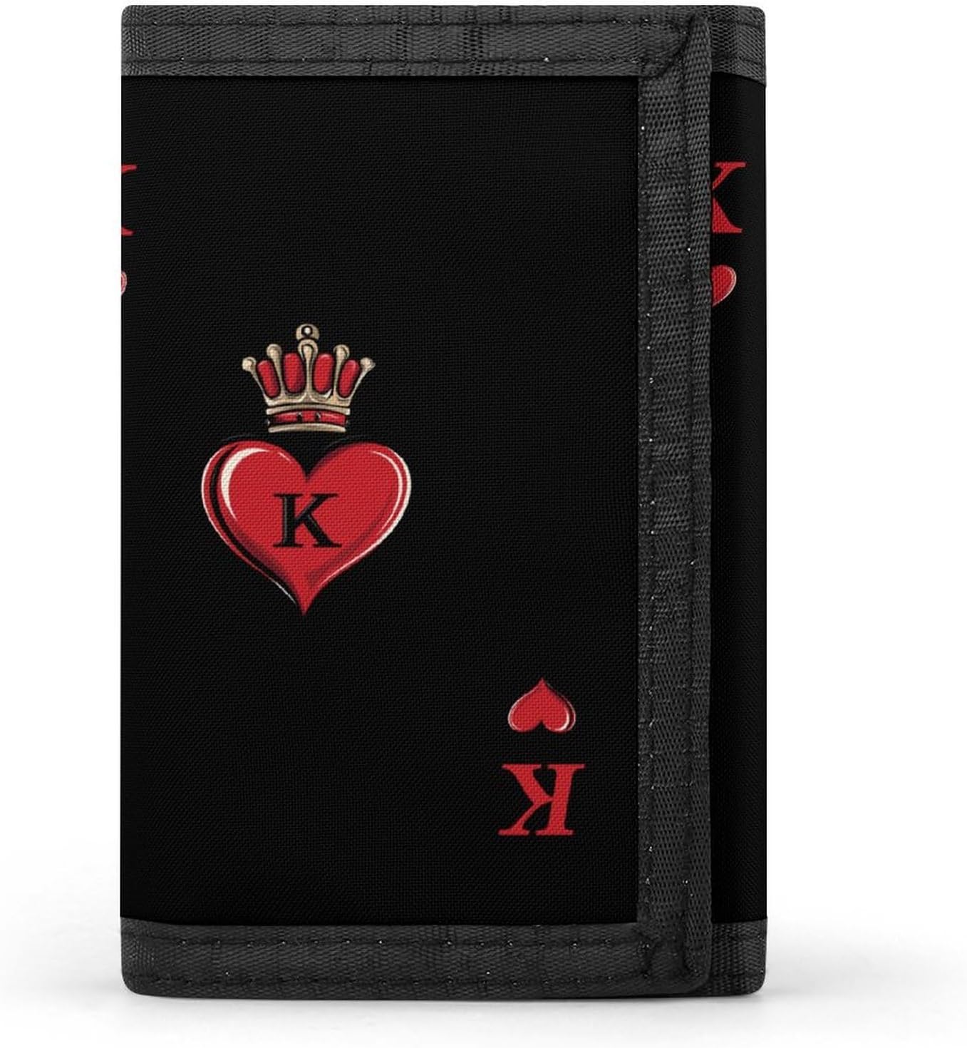 Kings-Hearts-Card Trifold Wallet Purse Coin Pouch with ID Window And Credit Card Holder
