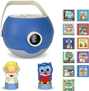 Kids Book Projector - 6 Bible & 5 Classic Read-Aloud Stories, 10 Songs & Night Light & Soothing Dream Music