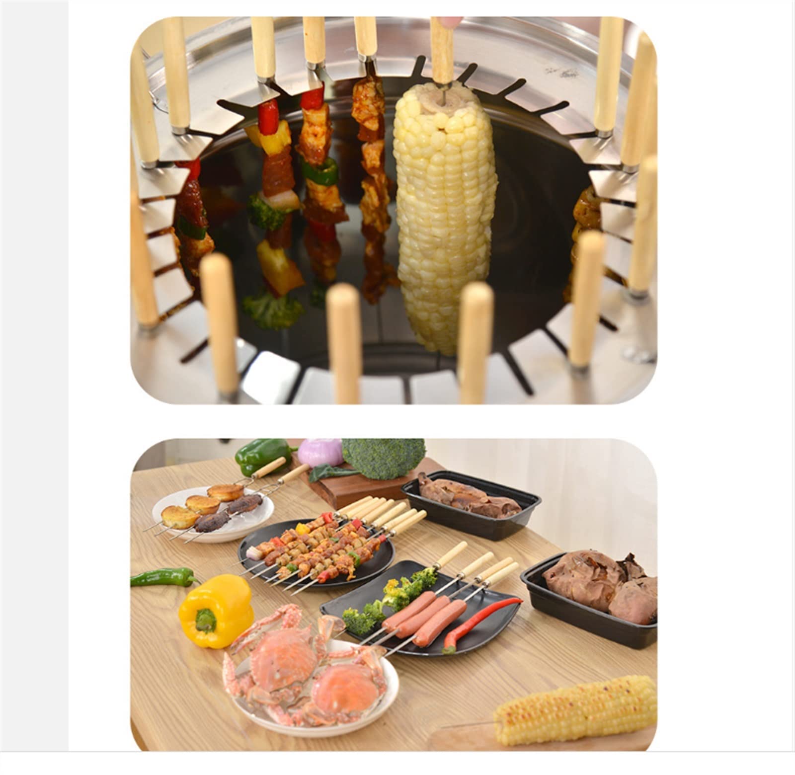 Vertikaler Grill Hängeofen Smoker Holzkohlefass BBQ Grill - Edelstahl BBQ Grill Mesh Barrel - Rolling Grillkorb