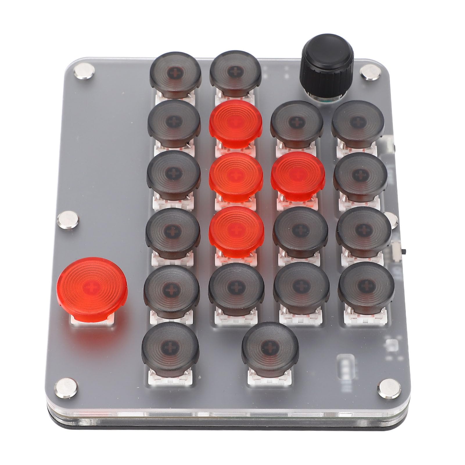 Tastiera Macro Portatile a 21 Tasti con Manopola per Giochi e produttività Efficienti Interruttore Rosso Design Ergonomico