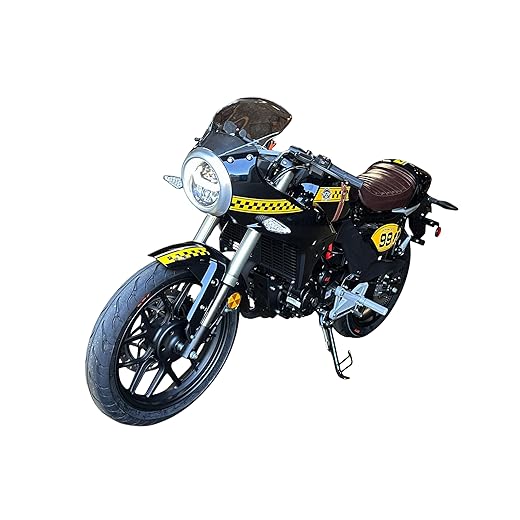 Lifan KPM RS 200cc KPMCafe-4V, 6-Speed Motorcycle, 4-Valve LF200-3C, Road-Ready, Fuel-Injected, Digital Speedometer, LED Lights, Cafe Racer Chopper, Street Legal, Made by LIFAN, 2-Year Warranty