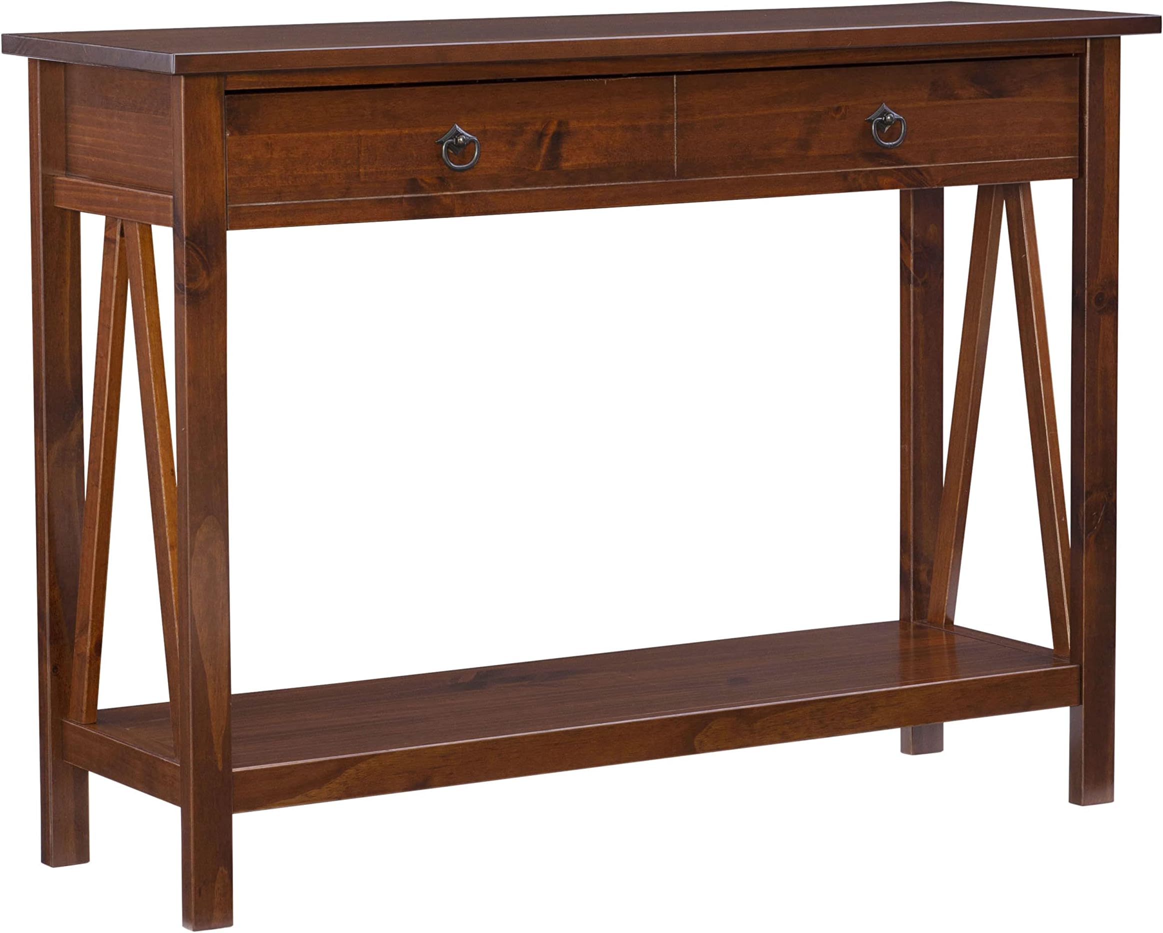 Linon Home Dcor Console Table, 42.01"w x 13.98"d x 30.71"h, Antique Tobacco