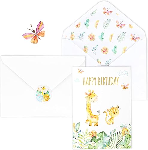 Miniatura 7 de 30 tarjetas de feliz cumpleaños de safari a granel  Tarjeta de cumpleaños para niños  Tarjetas de cumpleaños surtidas con sobres, caja surtida de
