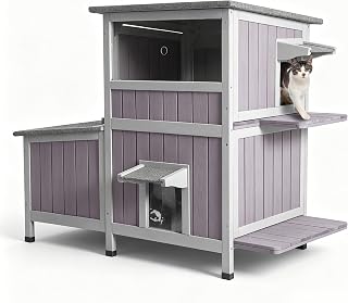 GUTINNEEN two-story elevated outdoor cat shelter