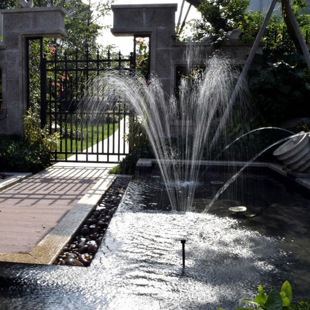 Solar Springbrunnen Kit für Garten | 10W 7V Solar Wasserpumpe mit 11 Düsen | Outdoor Wasserspiel Pumpe für Teich Pool Vogelbad | Dekorative Landschaft Brunnen Set | Schwarz