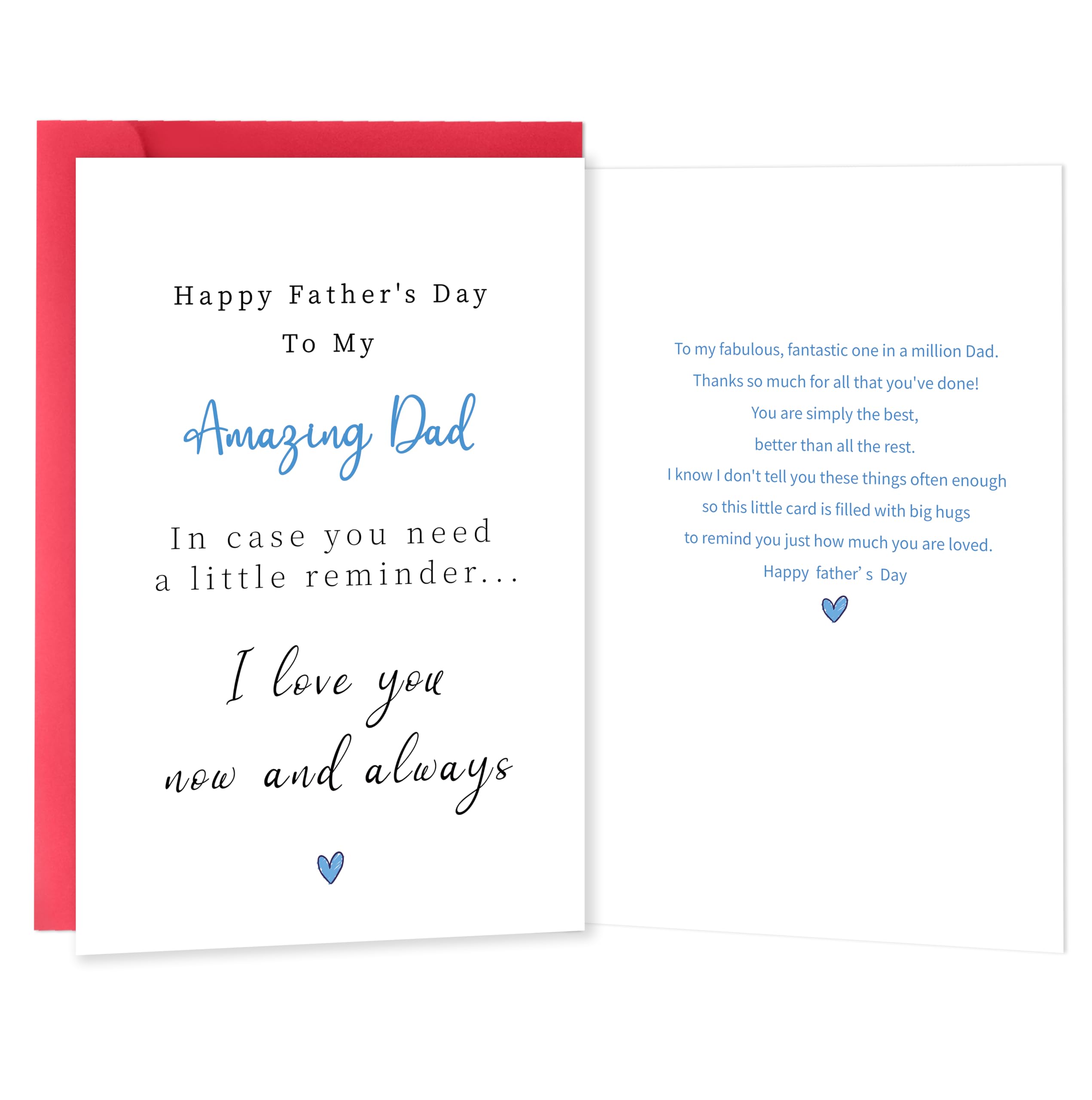 IDU Funny Fathers Day Card for Dad，Fathers Day Card Gifts for Dad from Daughter Son Kids，Heartfelt Father's Day Gifts Cards，Perfect Reminder for