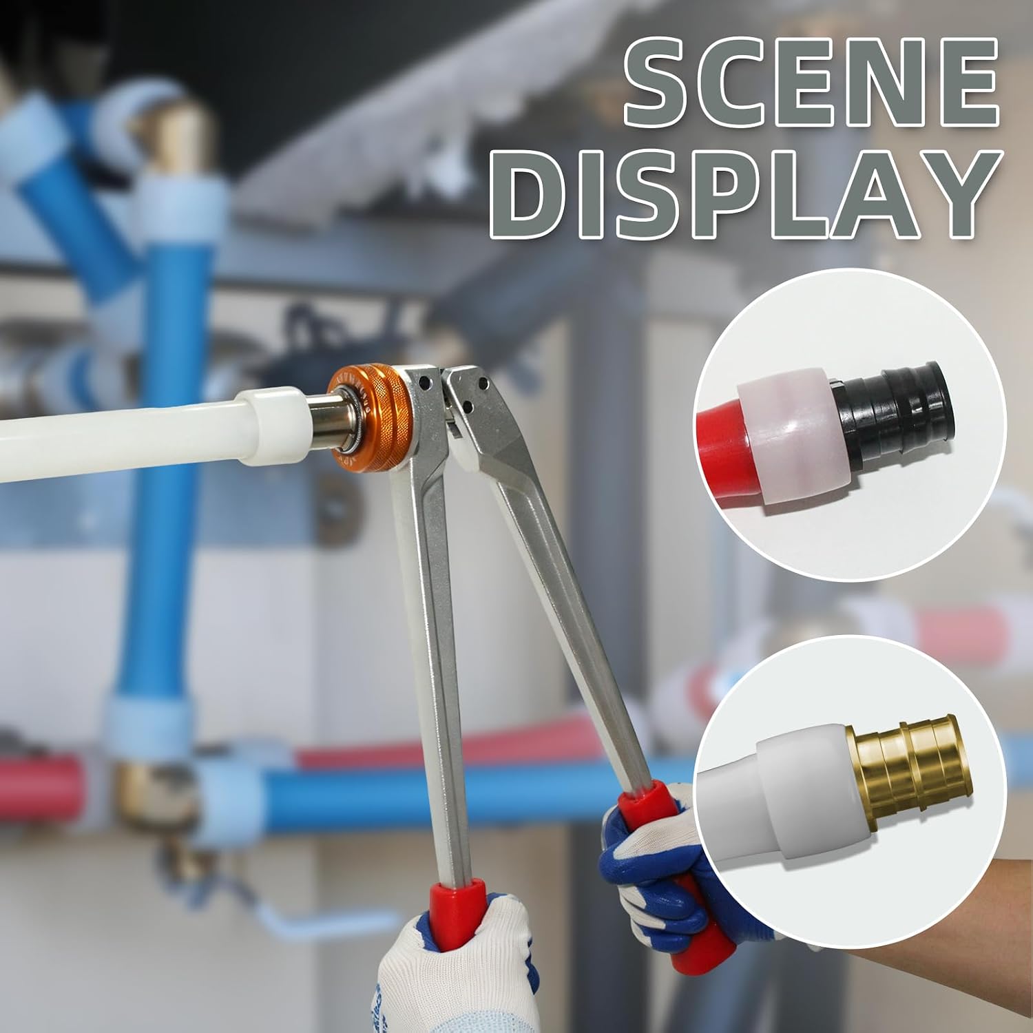 PEX Expansion Tool Kit, Manual PEX-A Expander Tool for F1960 Expansion Fittings, Labor-Saving Lever Design with 5 Interchangeable Expanding Heads 3/8" 1/2" 5/8" 3/4" 1"