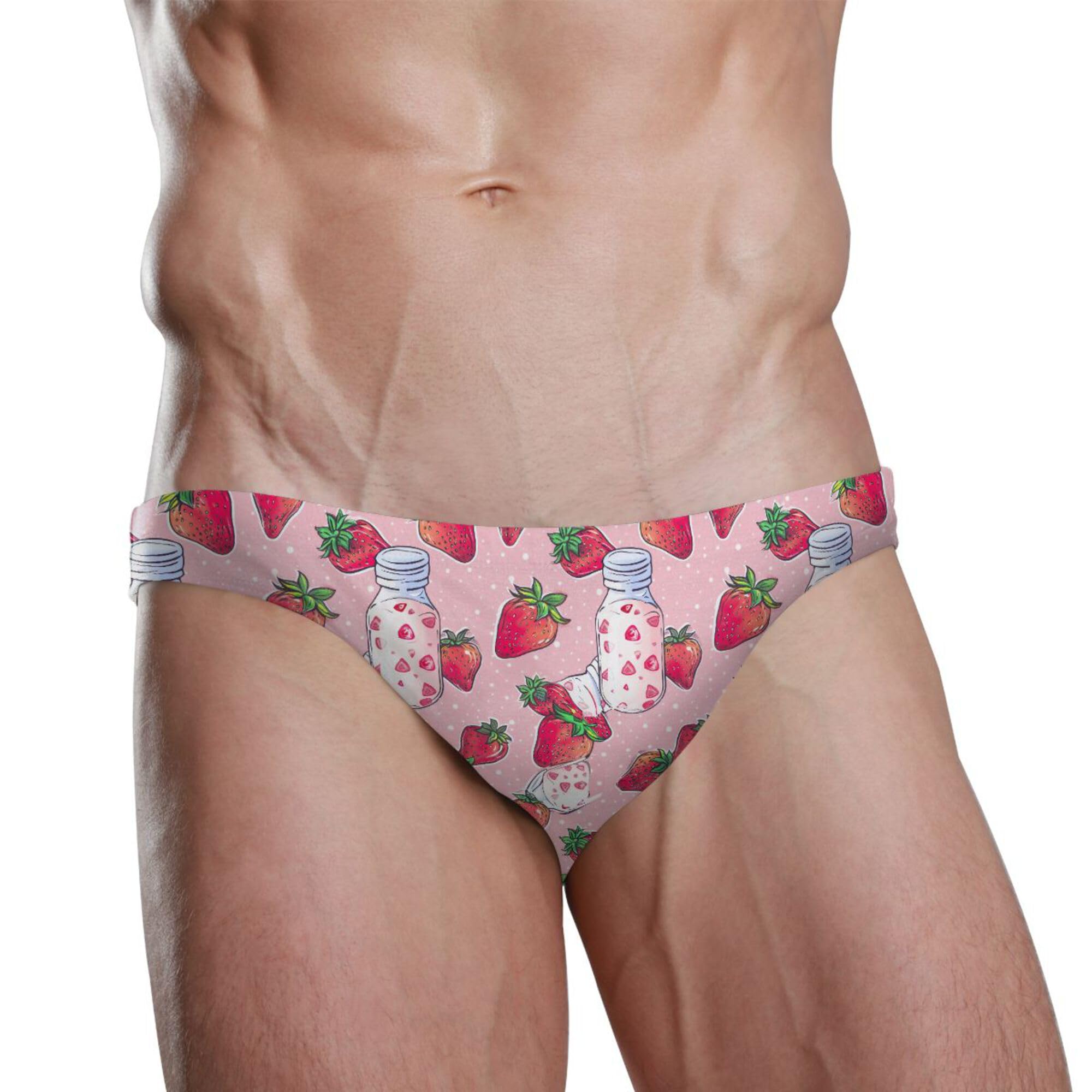 Strawberry Fruit Swim Briefs for Men Swimsuit Bikini Swimwear XXXL B0403459