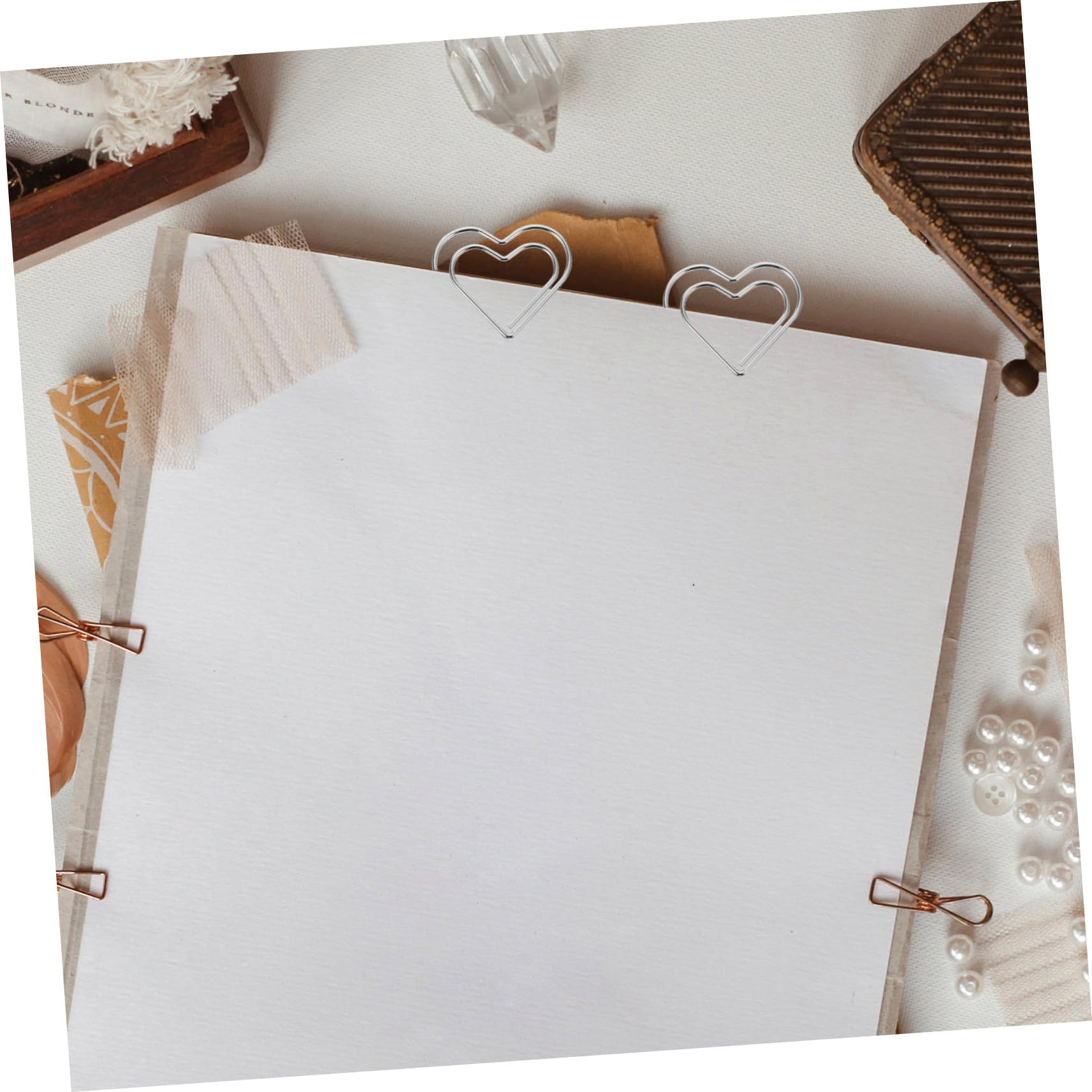5 Ensembles Trombone Fournitures De Bureau Pinces À Documents De Bureau Petite Pince À Papier Pinces À Cartes D'amour Clips De Lecture De Livres Métal Silver 100 Pièces * 5