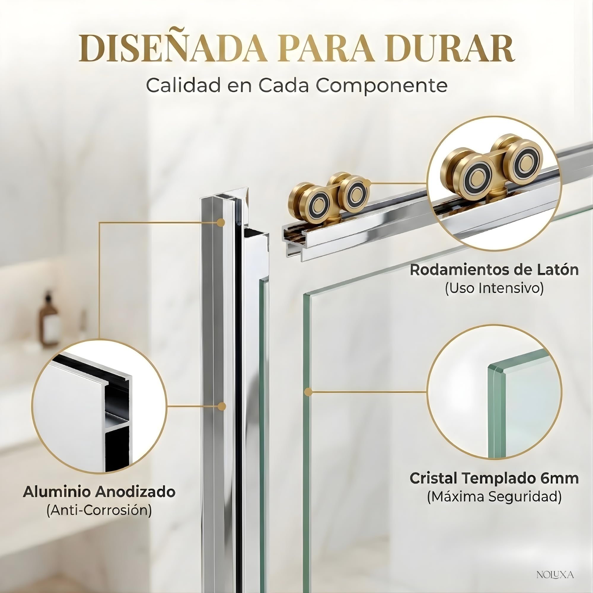 IMEX - Mampara Ducha Frontal 1 Fija + 1 Corredera 160cm Cromada | Mampara de Cristal Reversible con Ancho Adaptable 156 a 161 cm | Perfilería de Aluminio con 195cm de Altura y Cristal Templado Antical