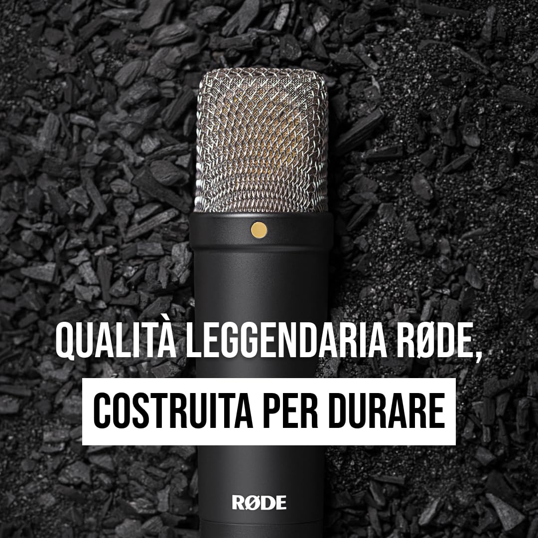 RØDE NT1 Signature Series, mikrofon kondensacyjny z dużą membraną, amortyzator, filtr pop, kabel XLR do nagrywania wokalu, streamingu i podcastów (Czarny)