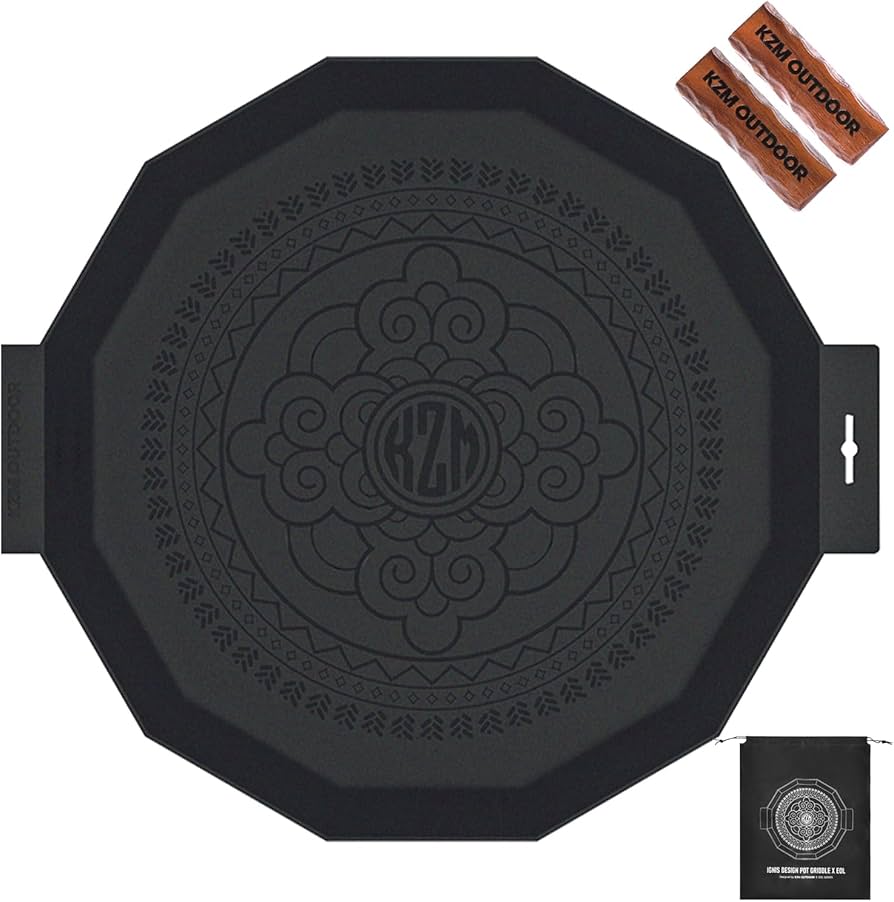 Amazon | KZM マルチグリドル 深型 大きめ シーズニング不要 IH 焚き火