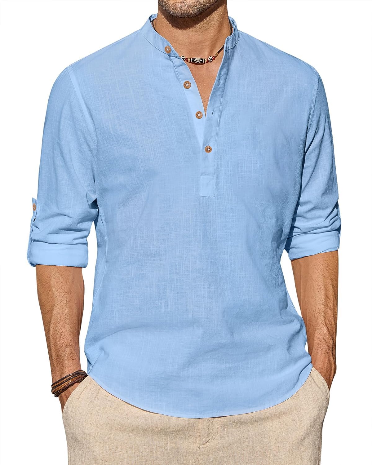 edinwolf Men Pure Cotton Slim Fit Full Sleeve Short Kurta | Super Soft Stylish Kurta for Any Occasions (KRTBTN24)-picture-30