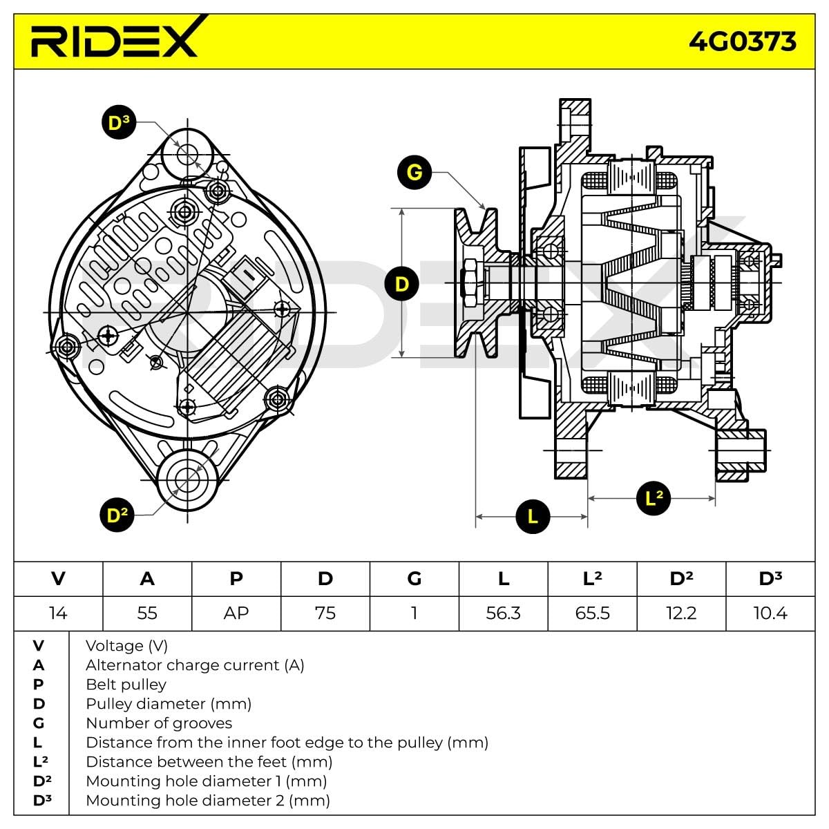 RIDEX 4G0373 Alternatore Compatibilità con IVECO DAILY II Pianale piatto/Telaio