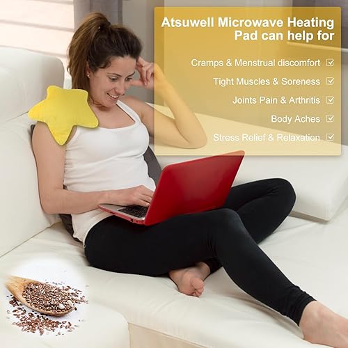 Miniatura 2 de Atsuwell Almohadilla térmica para microondas, almohada de calor húmeda y cálida multiusos, almohadilla térmica esponjosa para microondas para