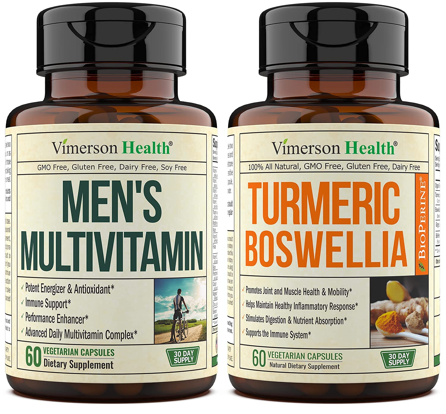 Vimerson Health Men's Multivitamin + Turmeric Boswellia with Ginger Bundle