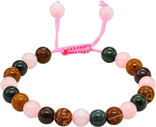 Miniatura 177 de Natural Healing Crystal Bracelet for Women - Mens Bracelet Energy Balancing Gemstones Set - Adjustable Stone Bead Bracelet for Men and Women - Anger