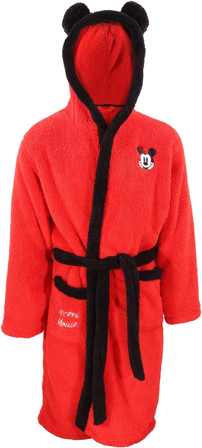 Disney Unisex Adult Mickey Mouse Logo Bathrobe (L, XL) (Red)